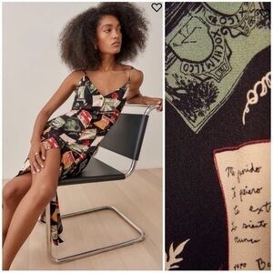 Reformation Gemstone Postcard midi dress.